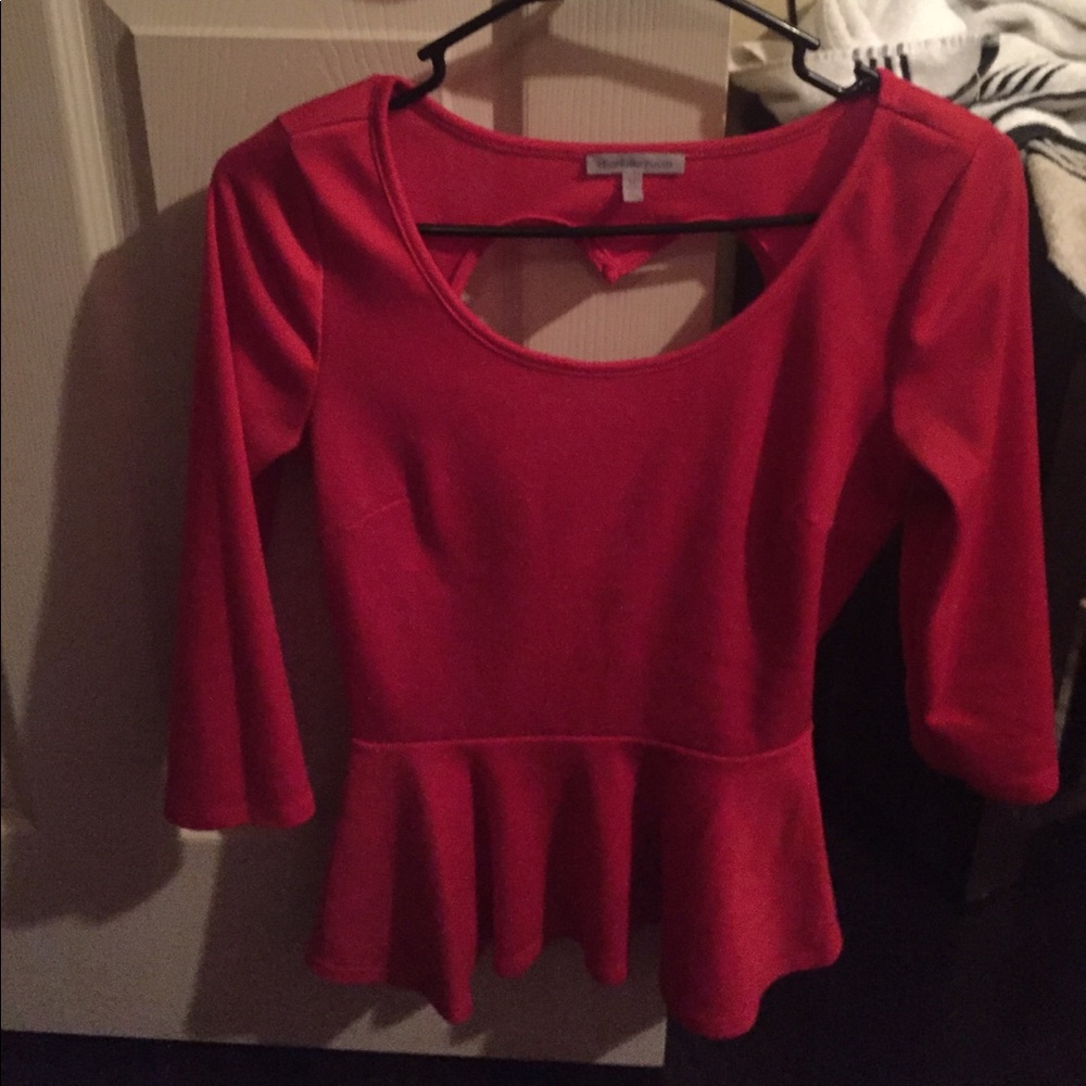 Red charolette russe top