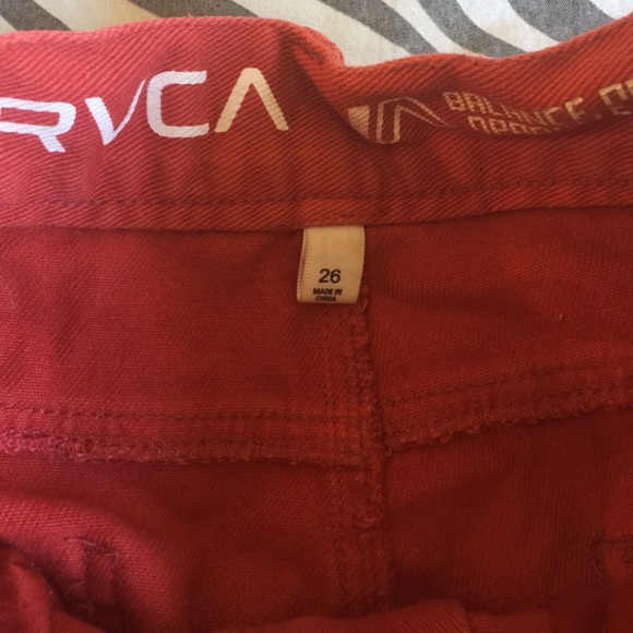 Rvca red shorts size 26 - Picture 3 of 3