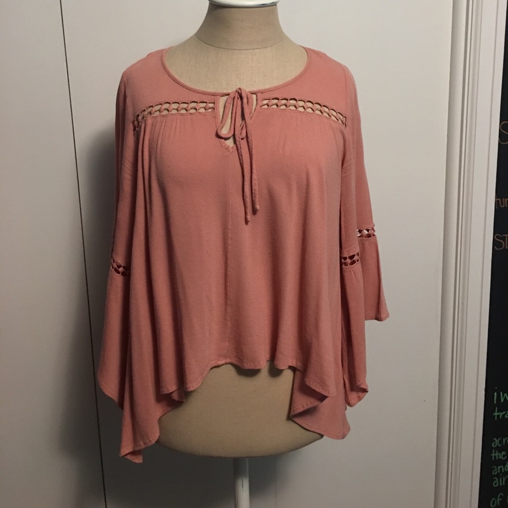 Salmon Pink Long Sleeve Blouse! WORN ONCE