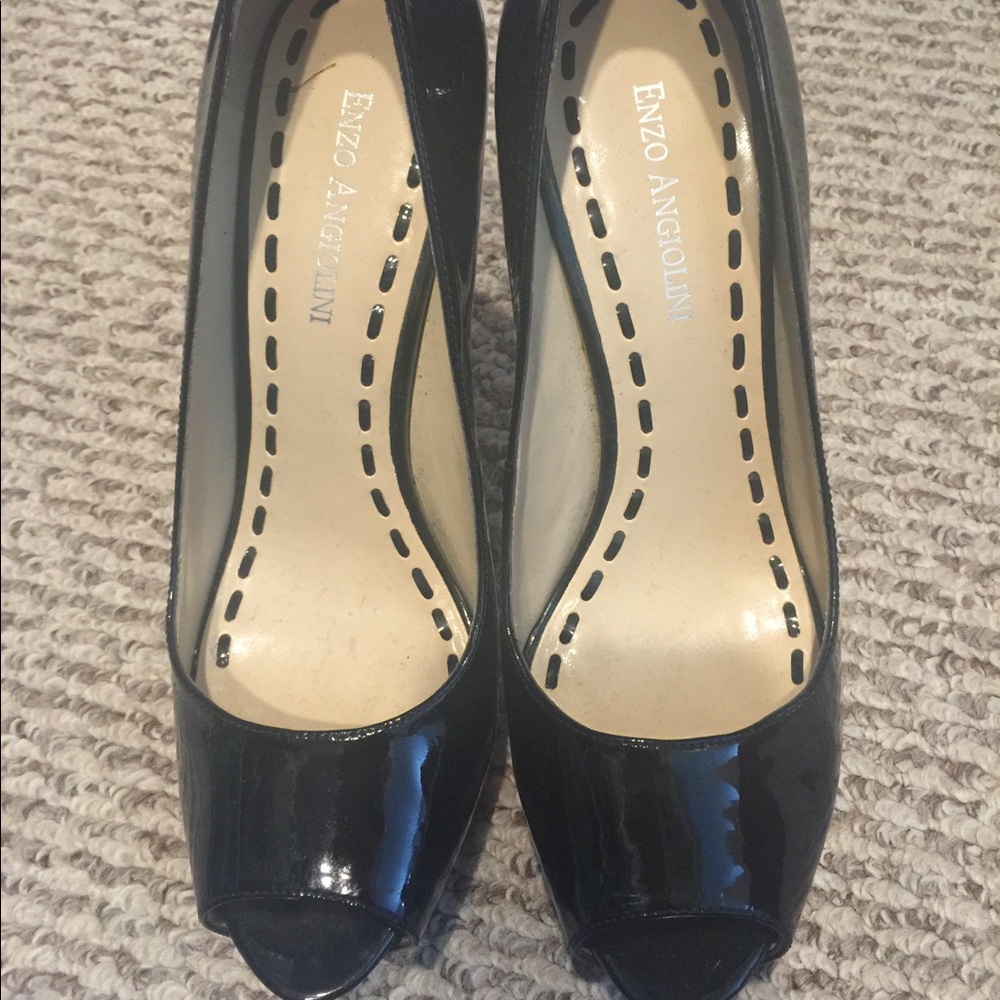 Enzo Angiolini peep toe patent leather heels