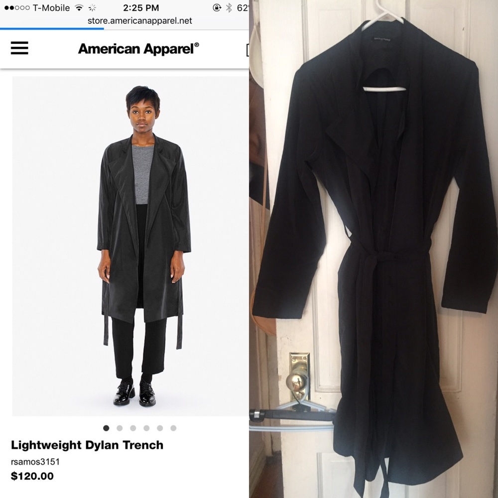 AMERICAN APPAREL Lightweight Dylan trench size M/L