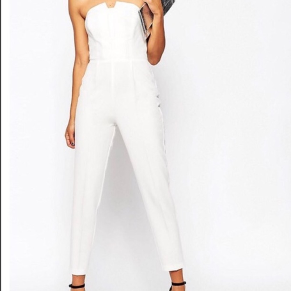 Asos pleated origami jumpsuit in white