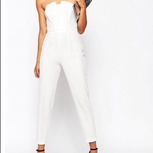 Asos pleated origami jumpsuit in white