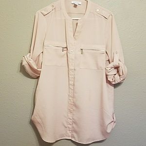 3/4 sleeve pink top