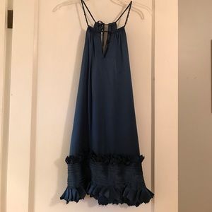 BCBG blue silk dress
