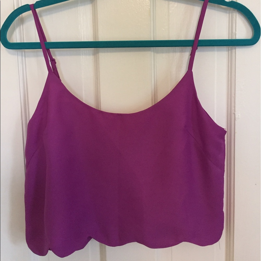 Purple, Scalloped Tank Top
