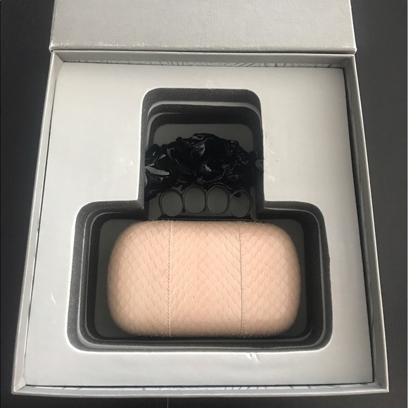 Alexander McQueen Pink Roses Snakeskin Box Clutch - Picture 6 of 7