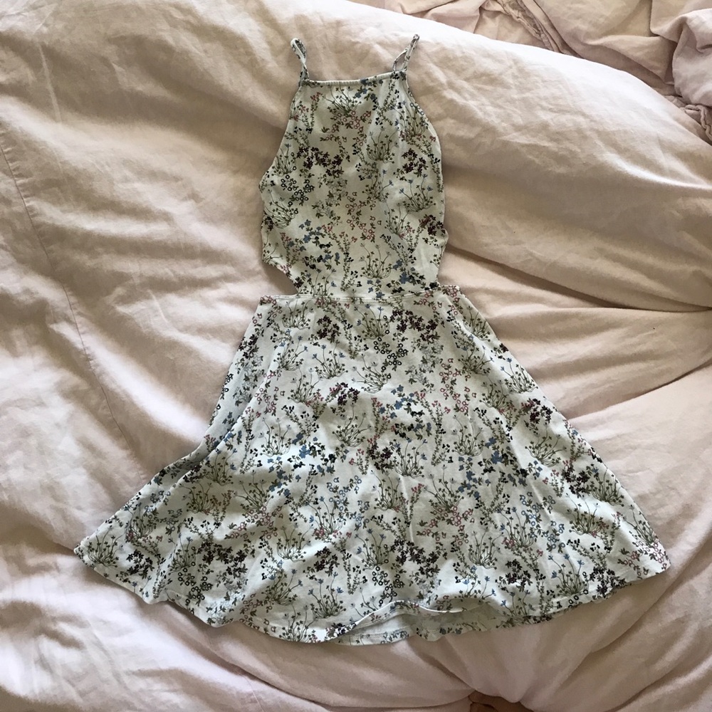 Floral Dress with Side Cut Outs