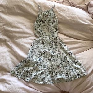 Floral Dress with Side Cut Outs