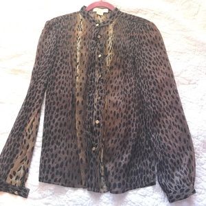 NWOT Michael Kors Cheetah blouse