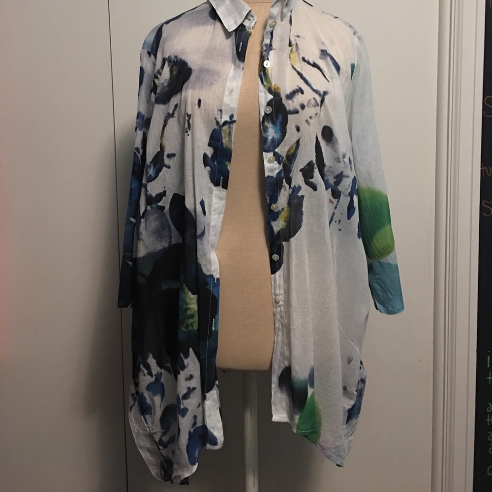 Blue, white, green and black button down! NEW