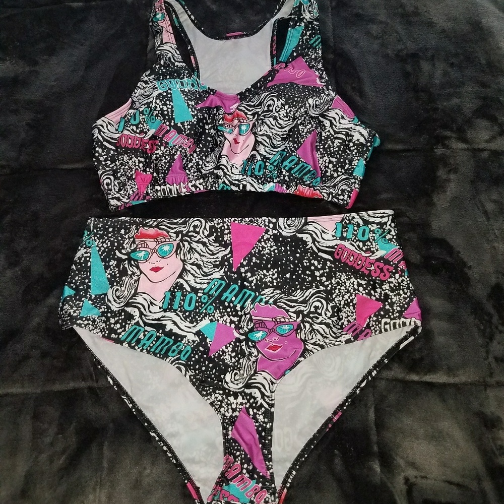 Two piece colorful bikini