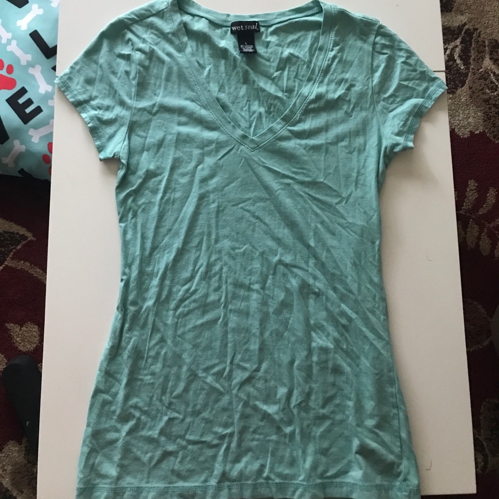 Wet Seal Aqua V Neck