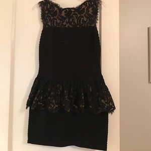 Tadashi black and nude lace dress
