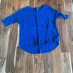 Blue and black striped top