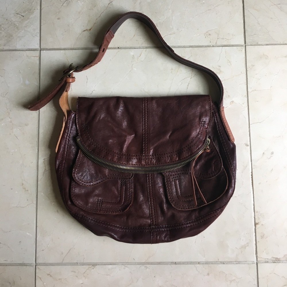 Brown leather purse