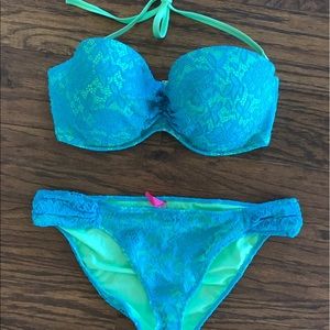 Victorias Secret Teal/Green Lace bikini