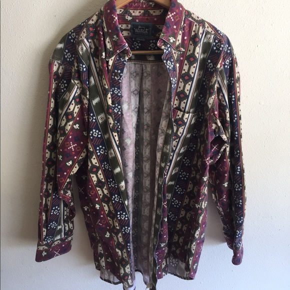 Woolrich %100 Cotton Men's XL button-down Aztec - Picture 1 of 6