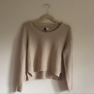 H&M Divided Beige Semi-Cropped Knit Sweater