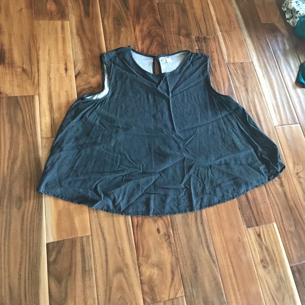 Black and white polka dot tank