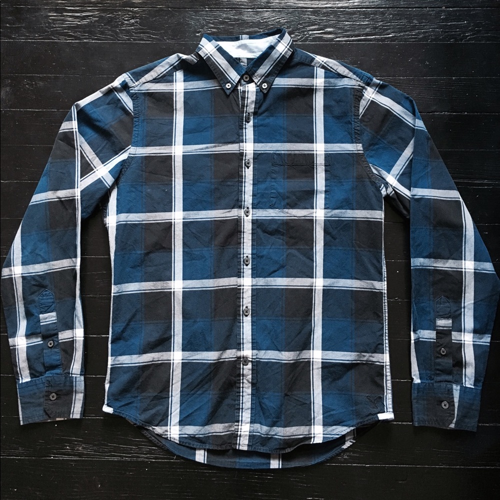 Blue button down shirt