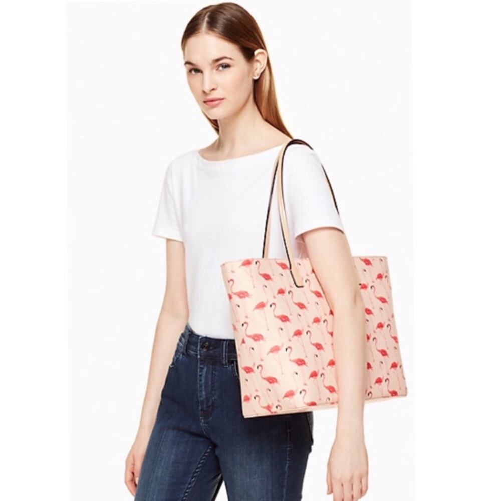 👛 NWT..Kate Spade Flamingo Tote 👛 - Picture 5 of 6
