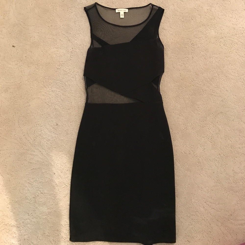 Black mesh cutout dress