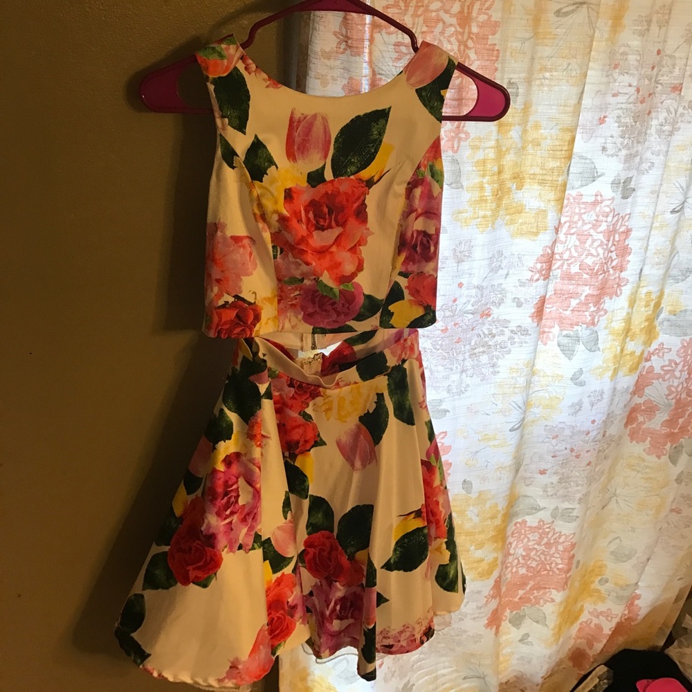 2 piece floral dress