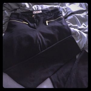Black Michael Kors stretch zipper pant