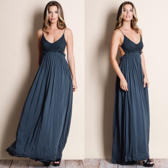 Crochet Backless Maxi Dress - Picture 2 of 4