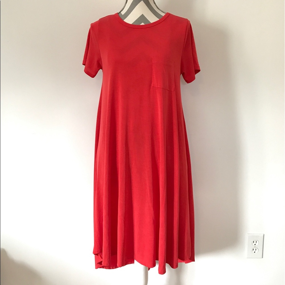 LuLaRoe Red Carly Dress