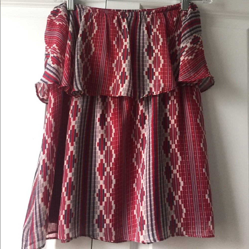 Judith March Strapless Patterned Top