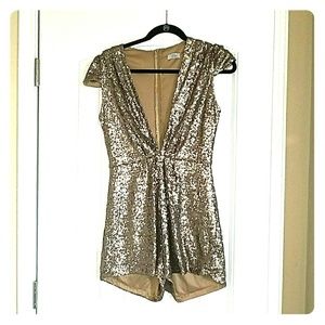 Gold sequin romper