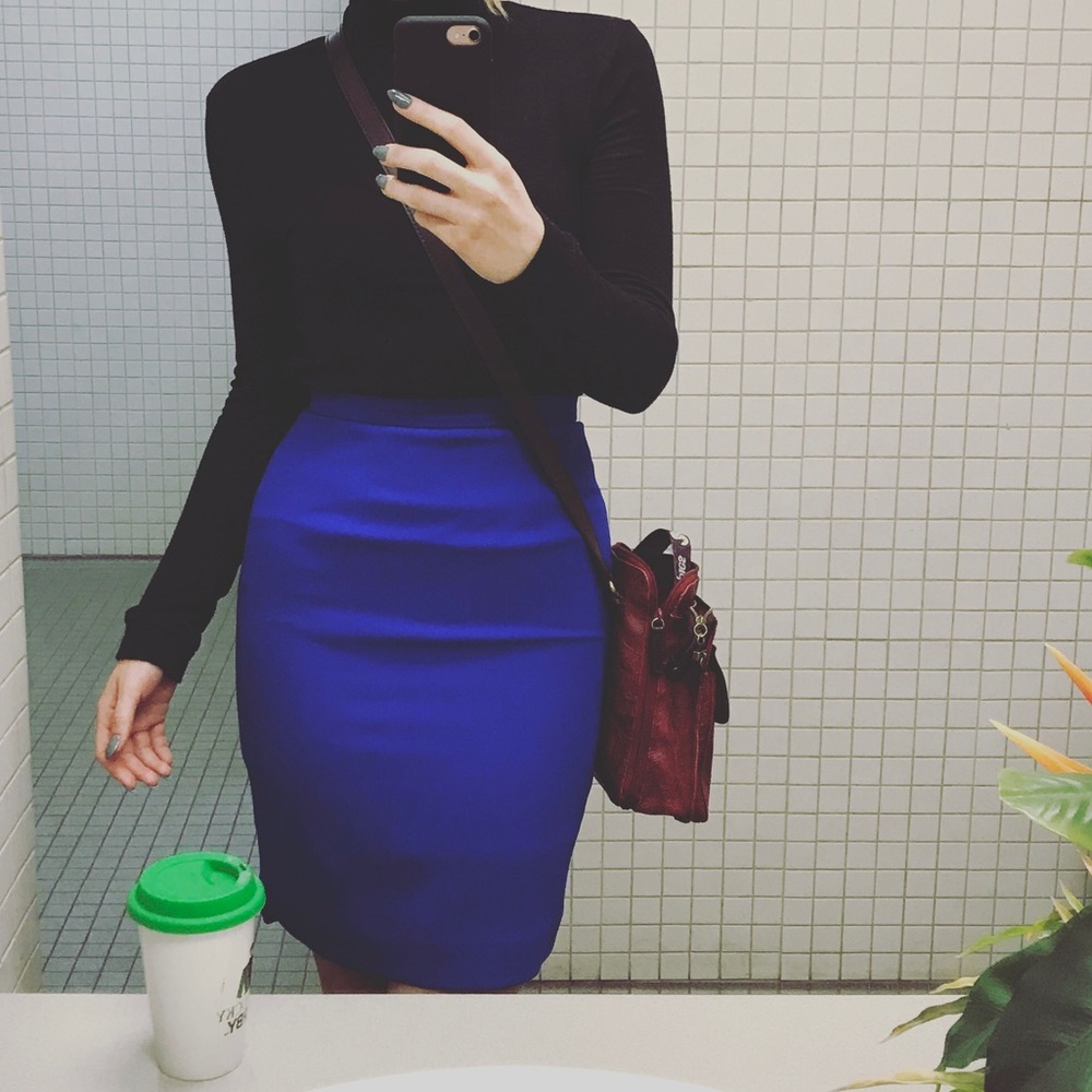 Liz Claiborne Bright Blue Pencil Skirt