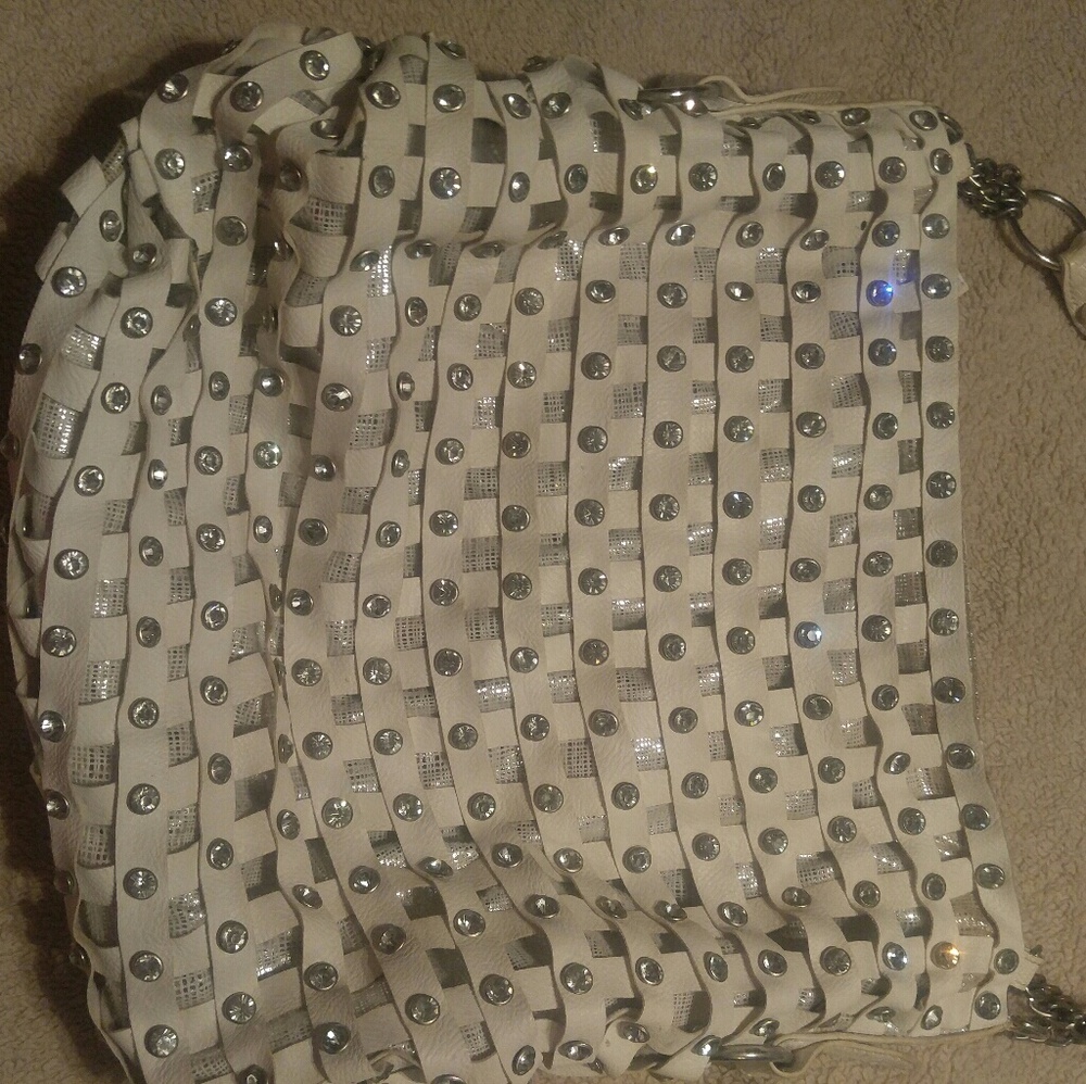 White stud purse