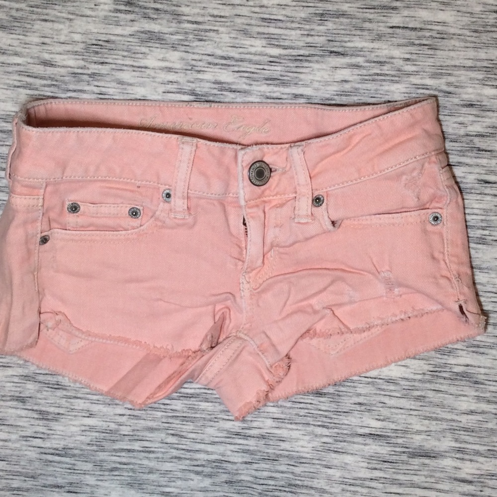 Orange American Eagle Stretch Shorts