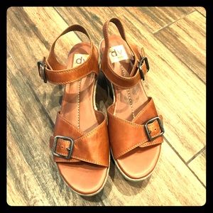 Dolce Vita Heeled Sandals in Brown with Suede Heel