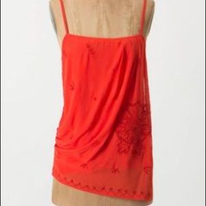 Red top from Anthropologie