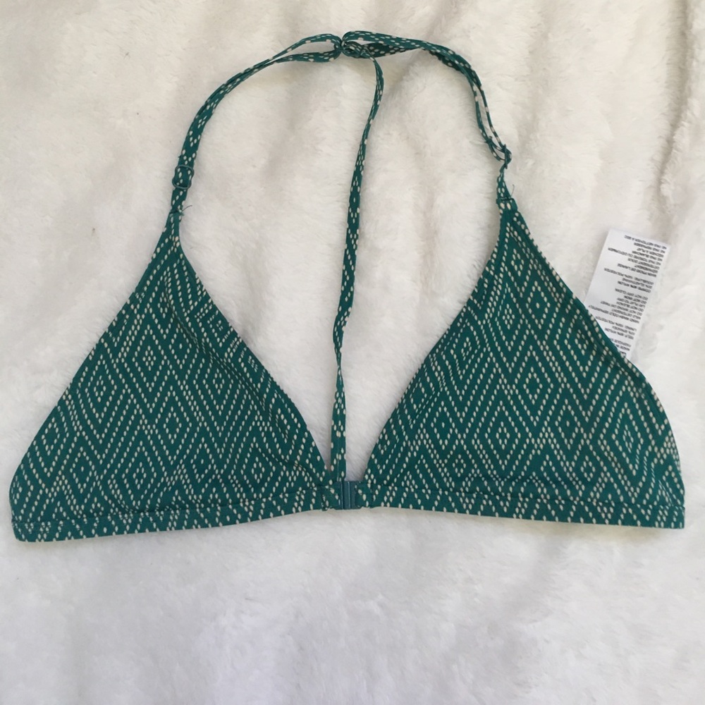Urban outfitters green printed bikini top size L