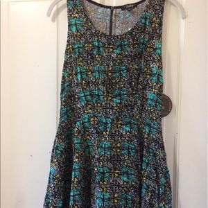 Black and blue Macy's zip dress