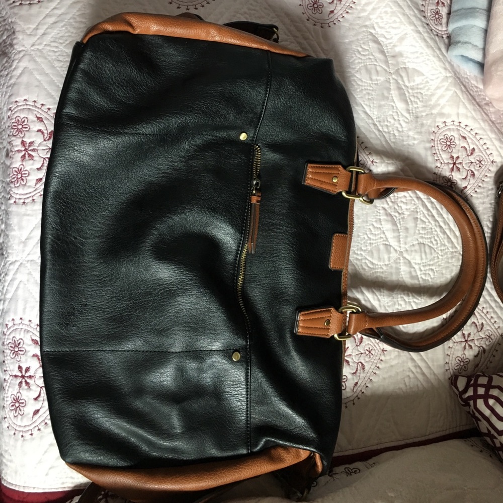 Black & Brown fake leather bag.