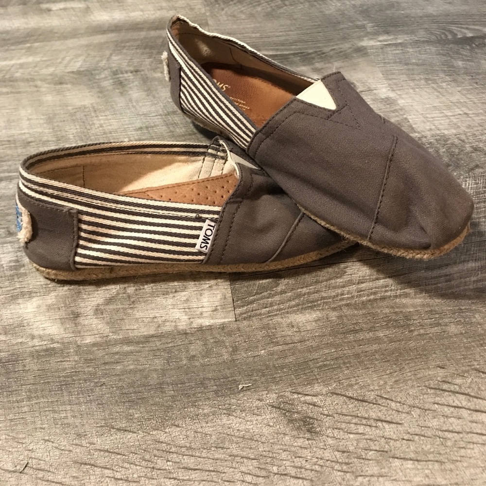 TOMS grey striped shoes