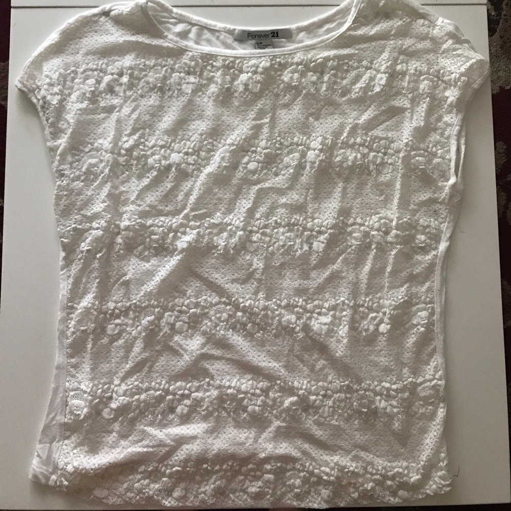 Forever 21 Sheer Lace Top