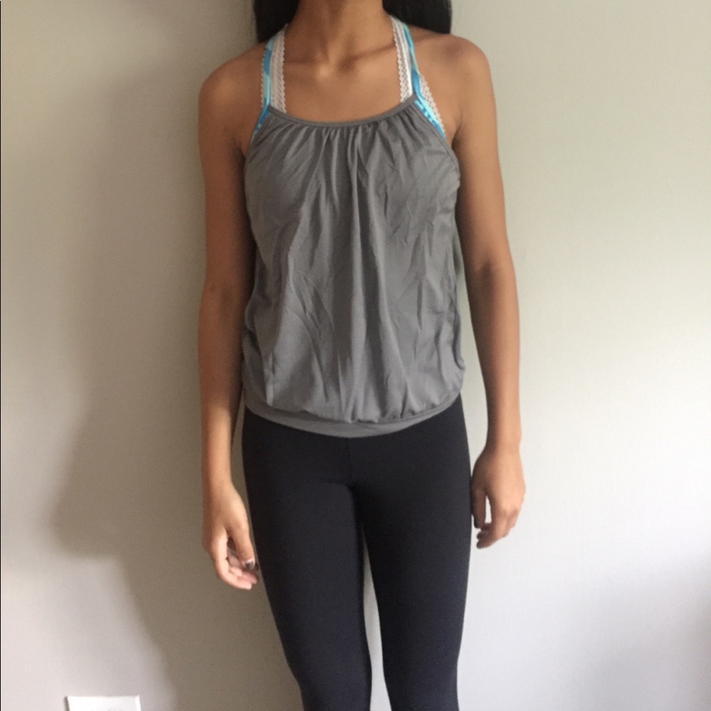 Exercise tank top with built in sports bra