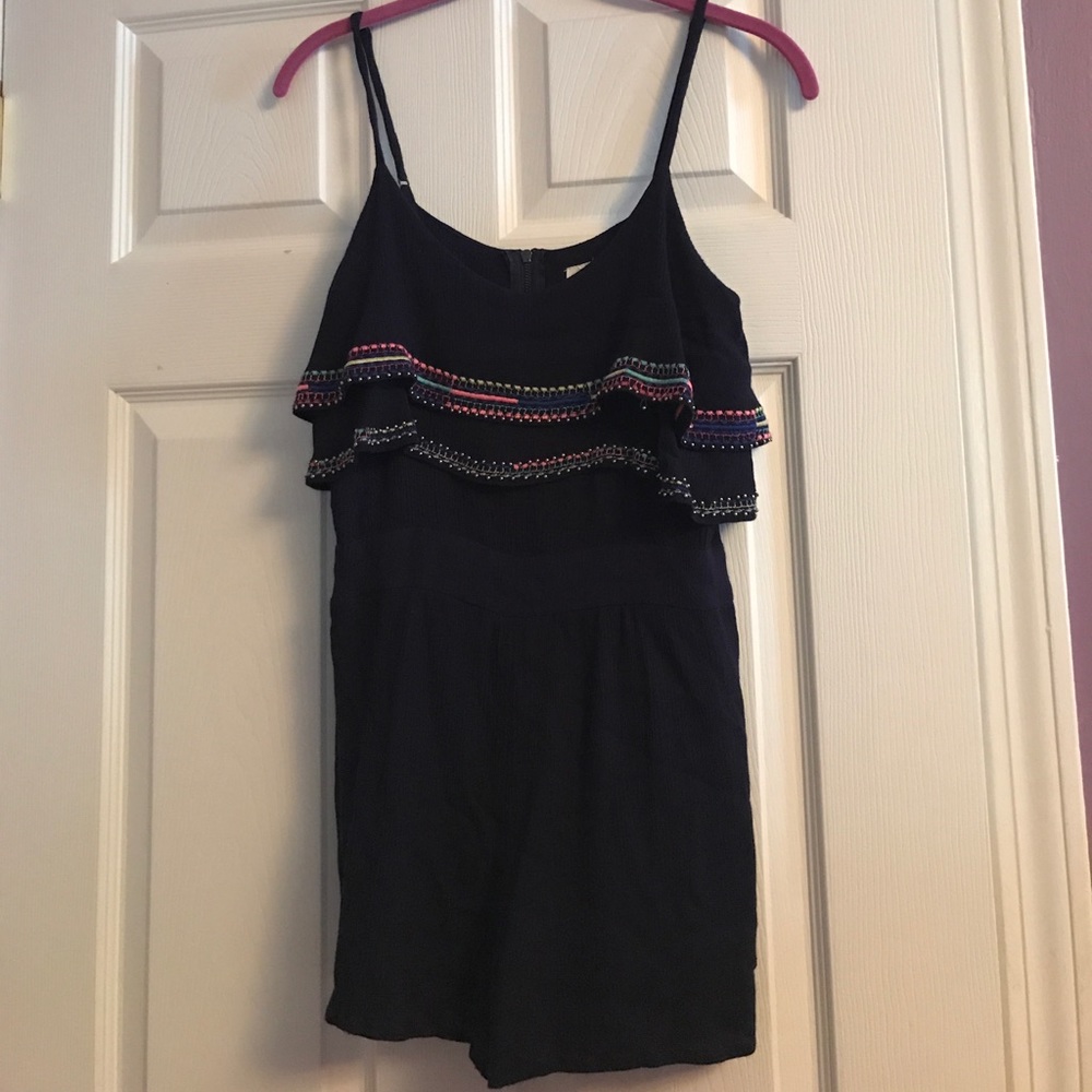 Navy Blue Romper with beading!