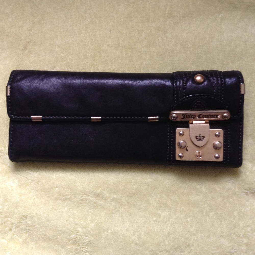 Juicy Couture Black Leather Clutch Organizer