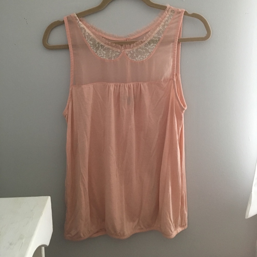 Blush Lace American Eagle Sleeveless Blouse