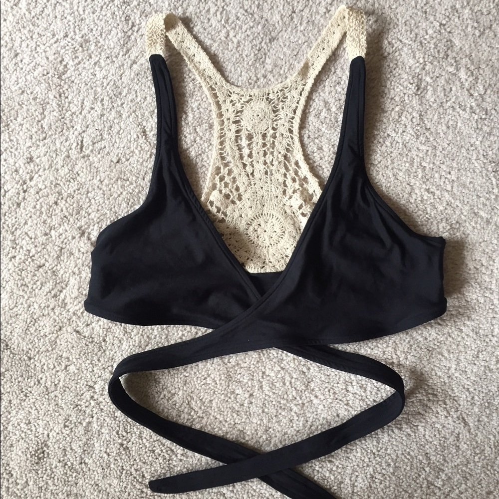 L Space Joey Crochet wrap bikini top