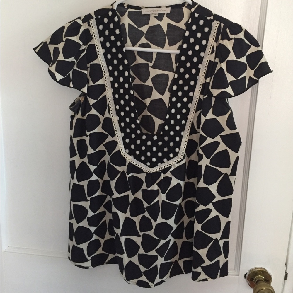 Corey Lynn calter black and white top