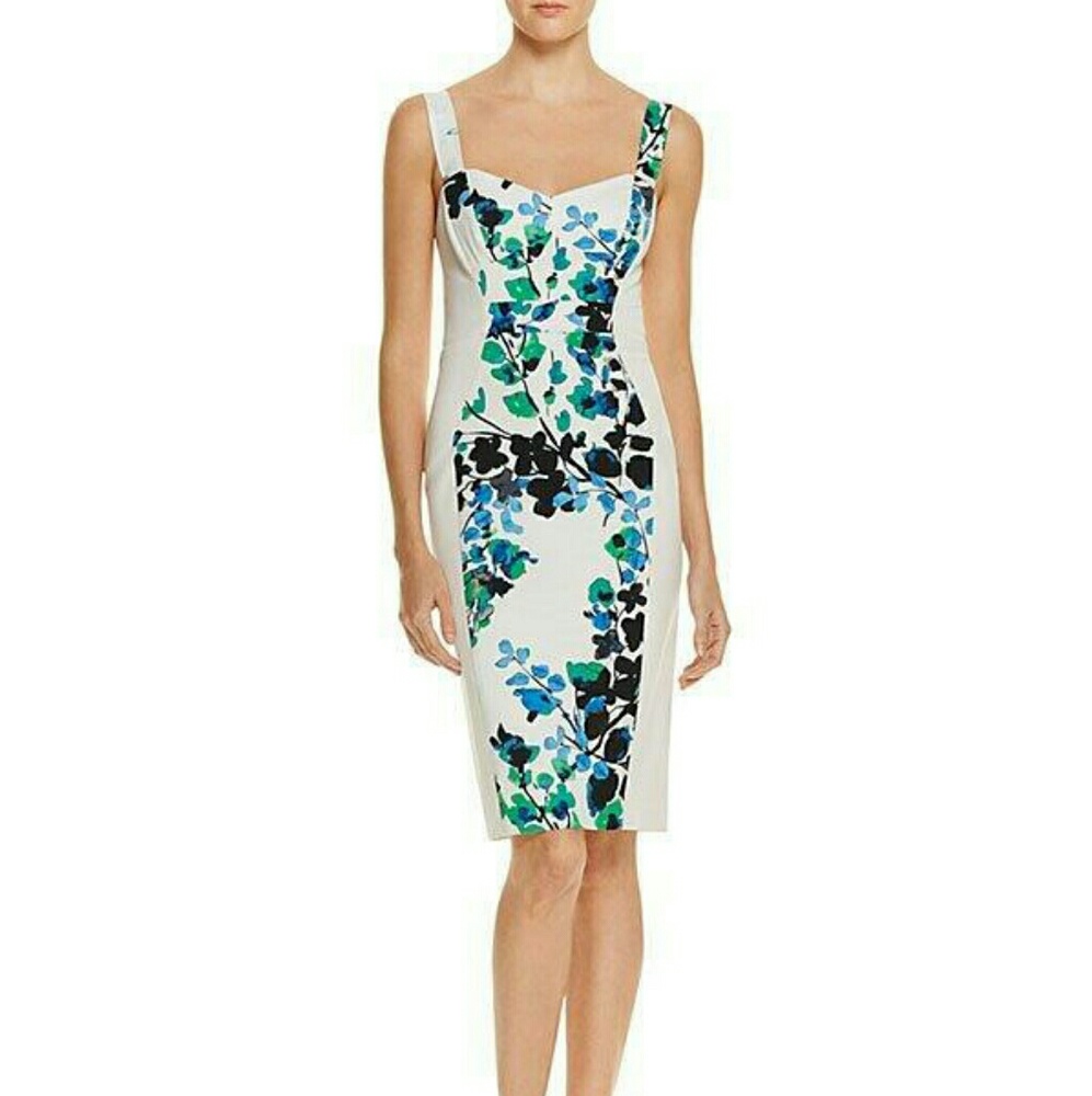 Black Halo Sadie printed panel sheath 6-10 - Picture 1 of 2